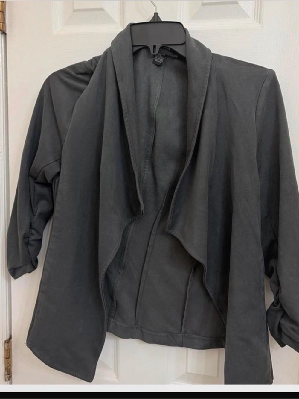 Alfani Black Draped Open-Front Blazer